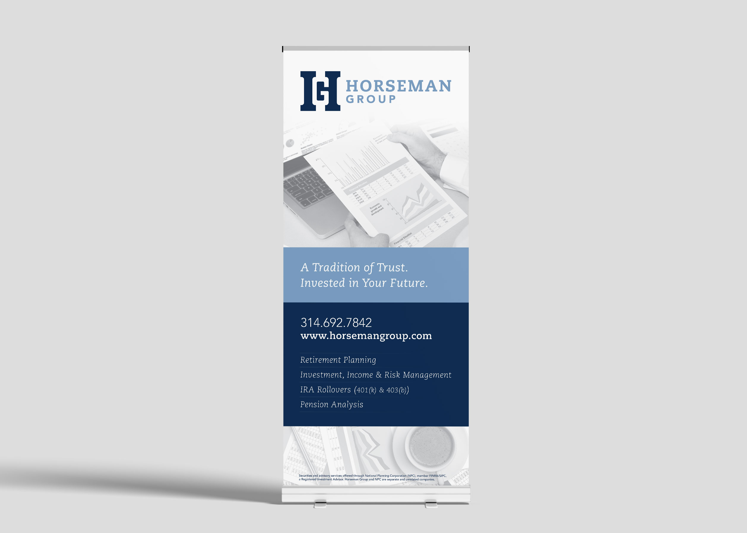 Photo of a banner mockup.