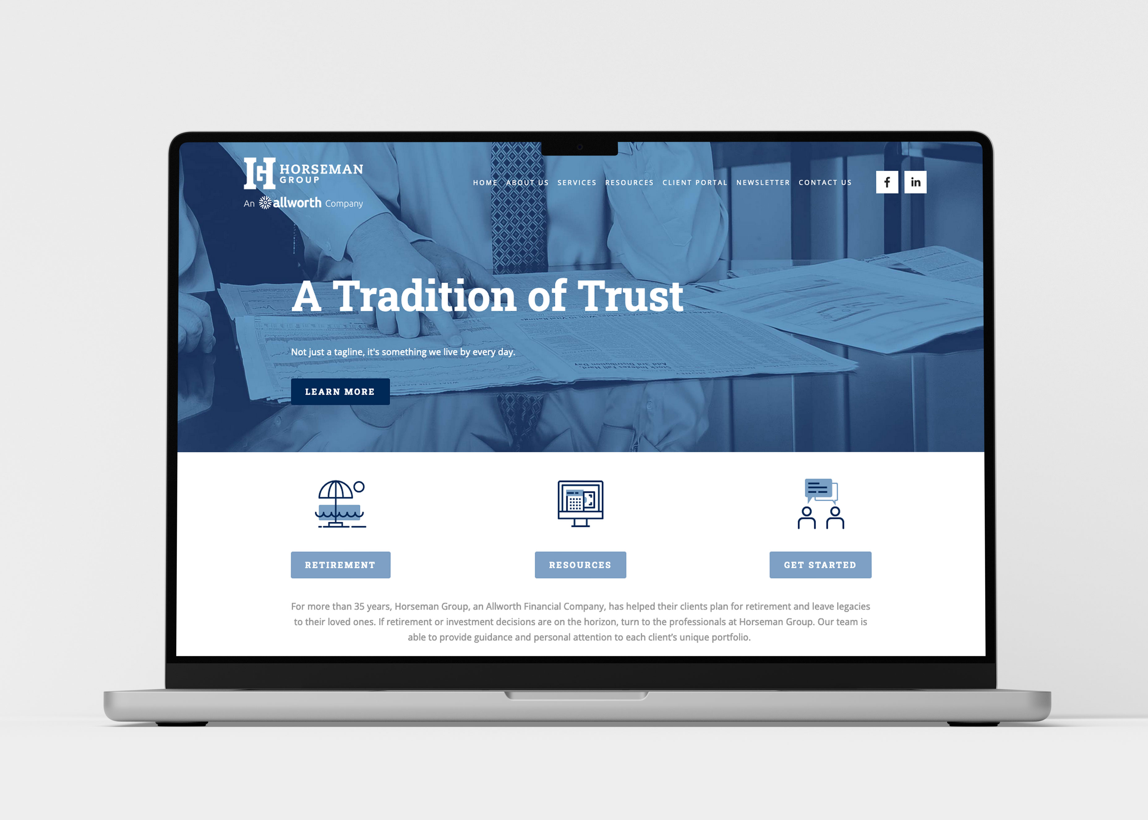 Photo of a website mockup.